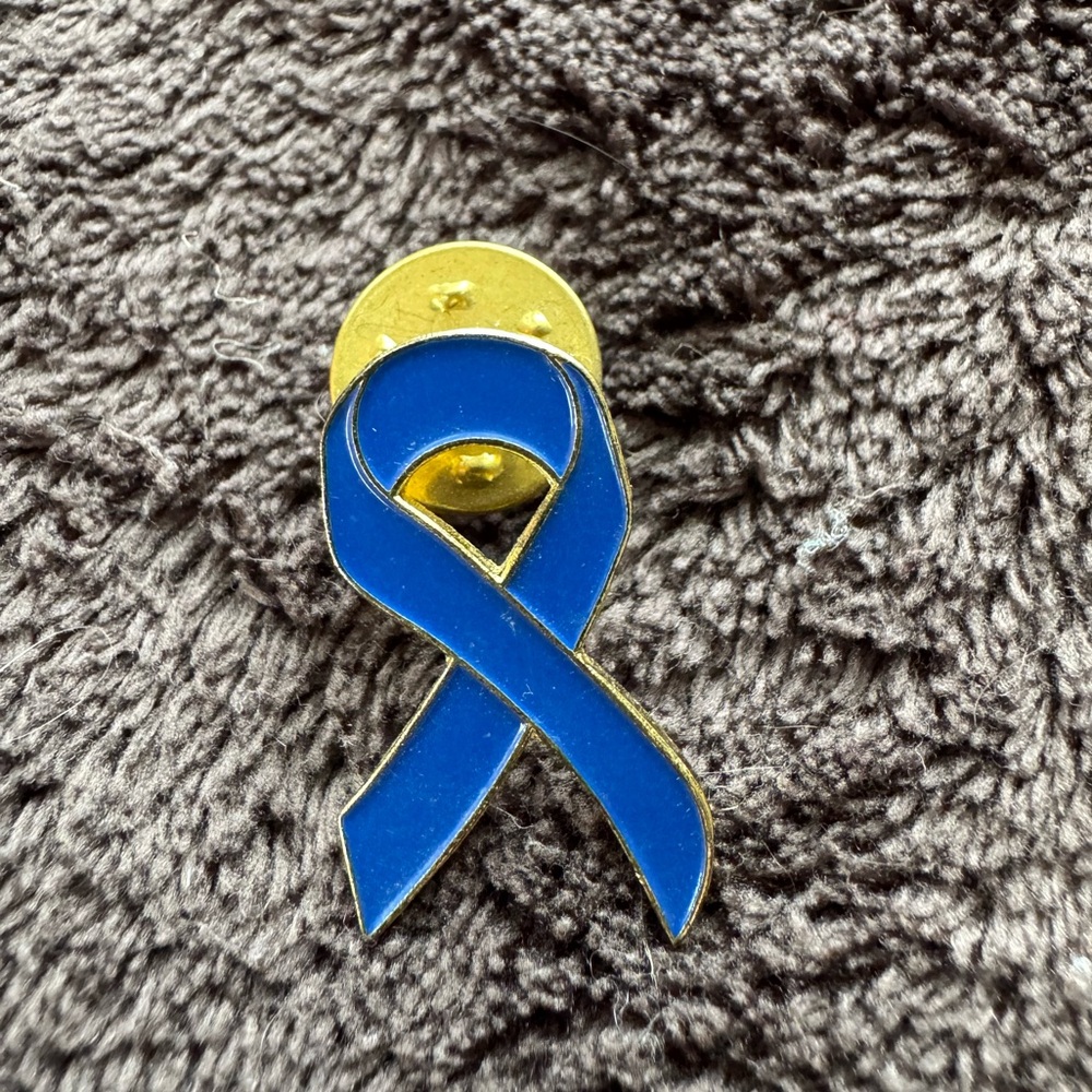 Bundle 3 for $10. Gold tone and blue ribbon hat/lapel/tie pin